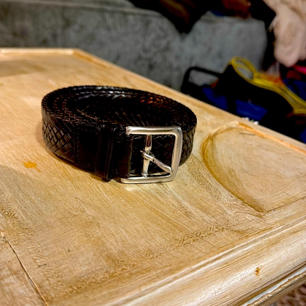 Coach black braided leather belt